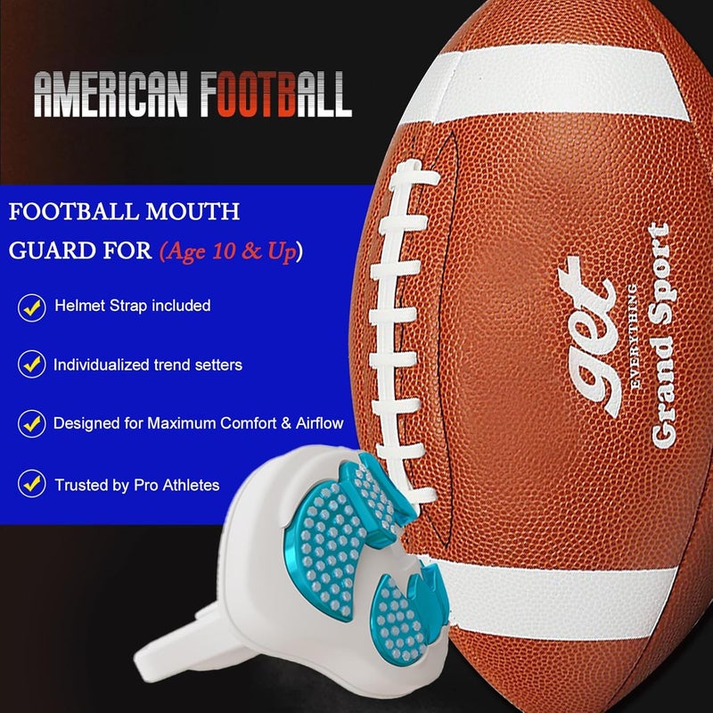 LeCool Football Mouth Guard with Connected Strap- 3D Beast Chrome Adult and Youth Mouth Guard-Mouth Piece for Sports for Maximum Air Flow and Teeth Protection - Image 2